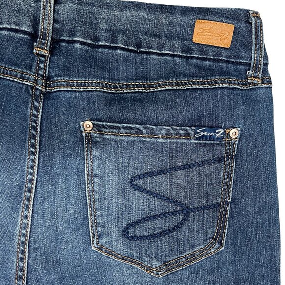 Seven7 Women's Tummyless High Rise Stretch Dark Wash Classic Skinny Jeans Sz 10 - Picture 15 of 16